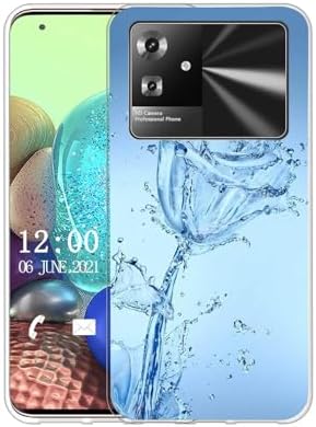Sunrive Case compatible with CUBOT P80, Ultra Slim Transparent Soft Premium TPU Silicone Back Rubber Bumper Protector Patterns Cover(Cat, Ball)