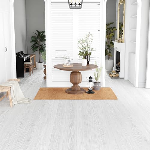 Oxdigi Peel and Stick Vinyl Flooring Roll 24"x 393"/ 64 Sq.Ft, Self Adhesive Vinyl Wood Flooring Planks Floor Tiles Stickers Waterproof for Bathroom Living Room Bedroom Kitchen RV, White Grey Wood