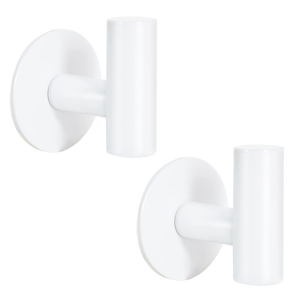 Vuzvuv Ganchos adhesivos de acero inoxidable SUS304, autoadhesivos, resistentes, impermeables, para toallas, abrigos, batas, baños, cocina, hotel (paquete de 2)