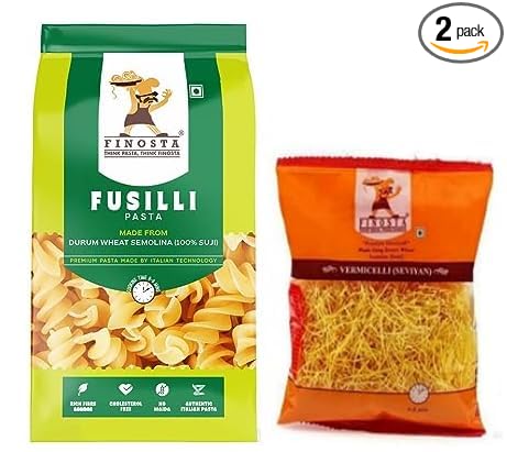 Vermicelli Seviyan 200 Gram with Fusilli Pasta 500 gm, Combo