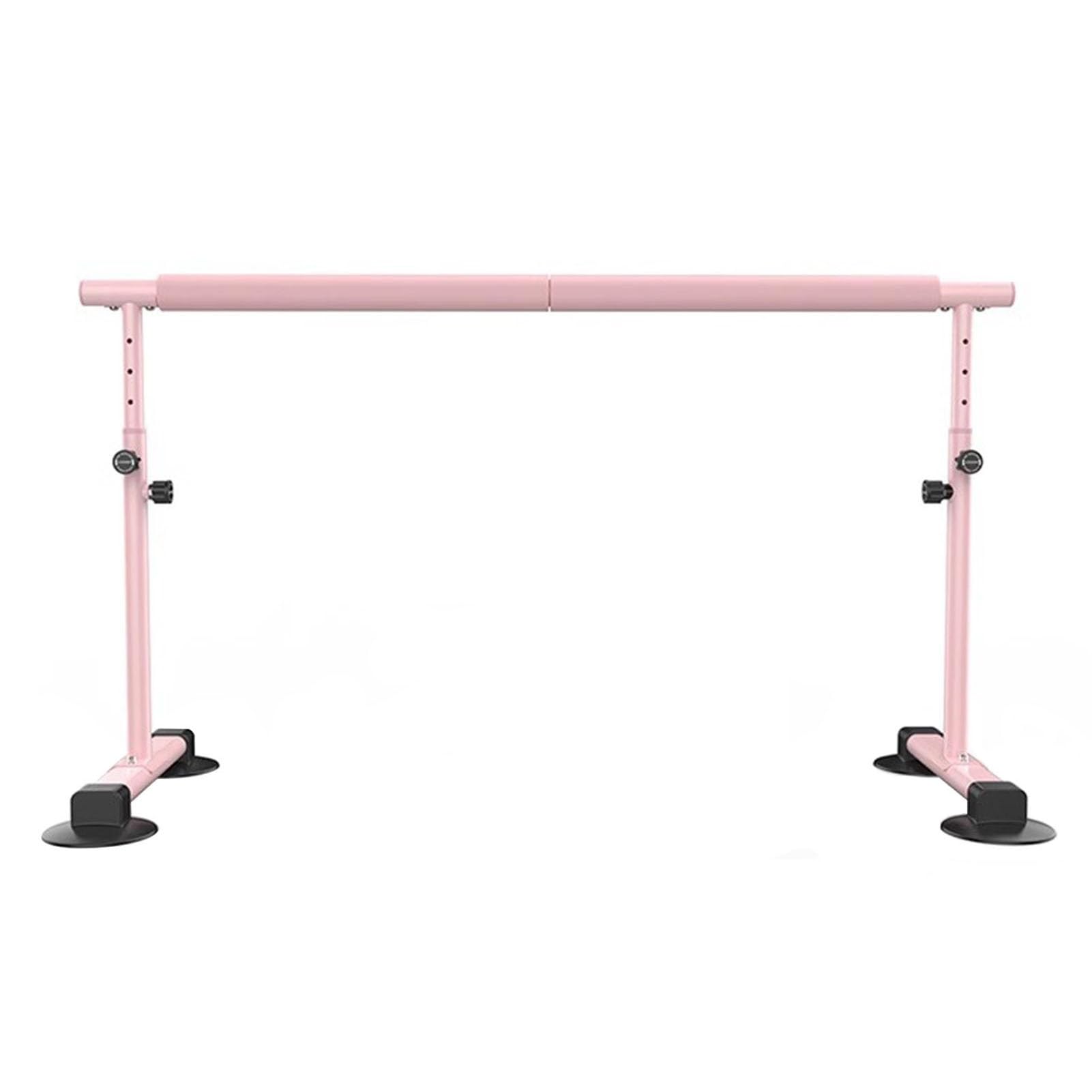 RQLSSSLMXJ Ballet Bar Portable Steel Ballet Barre For Home Adults, 7-Speed Height Adjustable Ballet Bar, Freestanding Dance Bar For Stretch Balance Dance Training, Pink-150cm/4.92ft