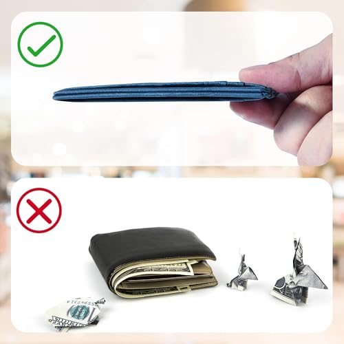 Image of Chelmon Slim Wallet for Men, Minimalist Front Pocket RFID Blocking Credit Card Holder