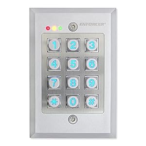 Seco-Larm SK-1123-FDQ Vandal Resistant Flush-Mount Access Control Keypad; 12~24 VAC/VDC auto-adjusting operation; Tamper output N.C. Dry contact/50mA@24VDC max; Mounts to standard single-gang back box