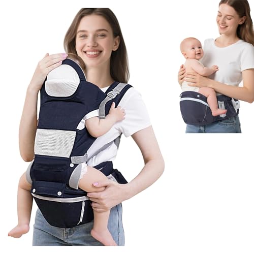 Baby Carrier Newborn to Toddler (0–36 Months, 7–36 lbs) – Infant Carrier with Hip Seat & Wrap | Mesh Front -Facing Backpack for Mom & Dad |...