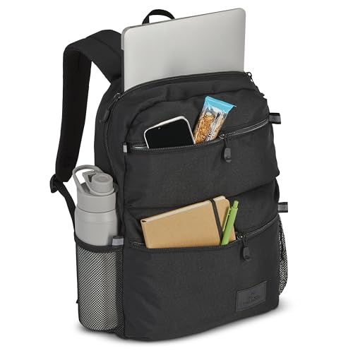 Image of High Sierra Everclass Backpack - Travel or Work Laptop Bookbag with 360 Reflectivity, Dual Water Bottle Pockets & Fits Laptops Up To 15.6 inch, One Size, True Navy