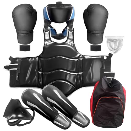 LQDMAER Taekwondo Boxing Sparring Gear Set, Karate Sparring Gear Set for Adults, Martial Arts Shin...