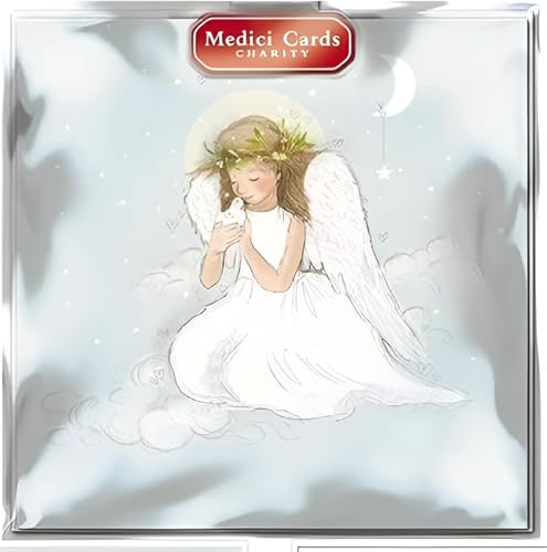 GBCC Charity Christmas Cards - Pack of 6 Premium Christmas Greeting Cards with Envelopes - Religious Angel & Dove - Supporting UK Charities