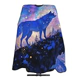 Friseurumhang Wolf In Der Fluoreszierenden Nacht Unisex Friseure Kleid Wasserdicht Mode Barbier...