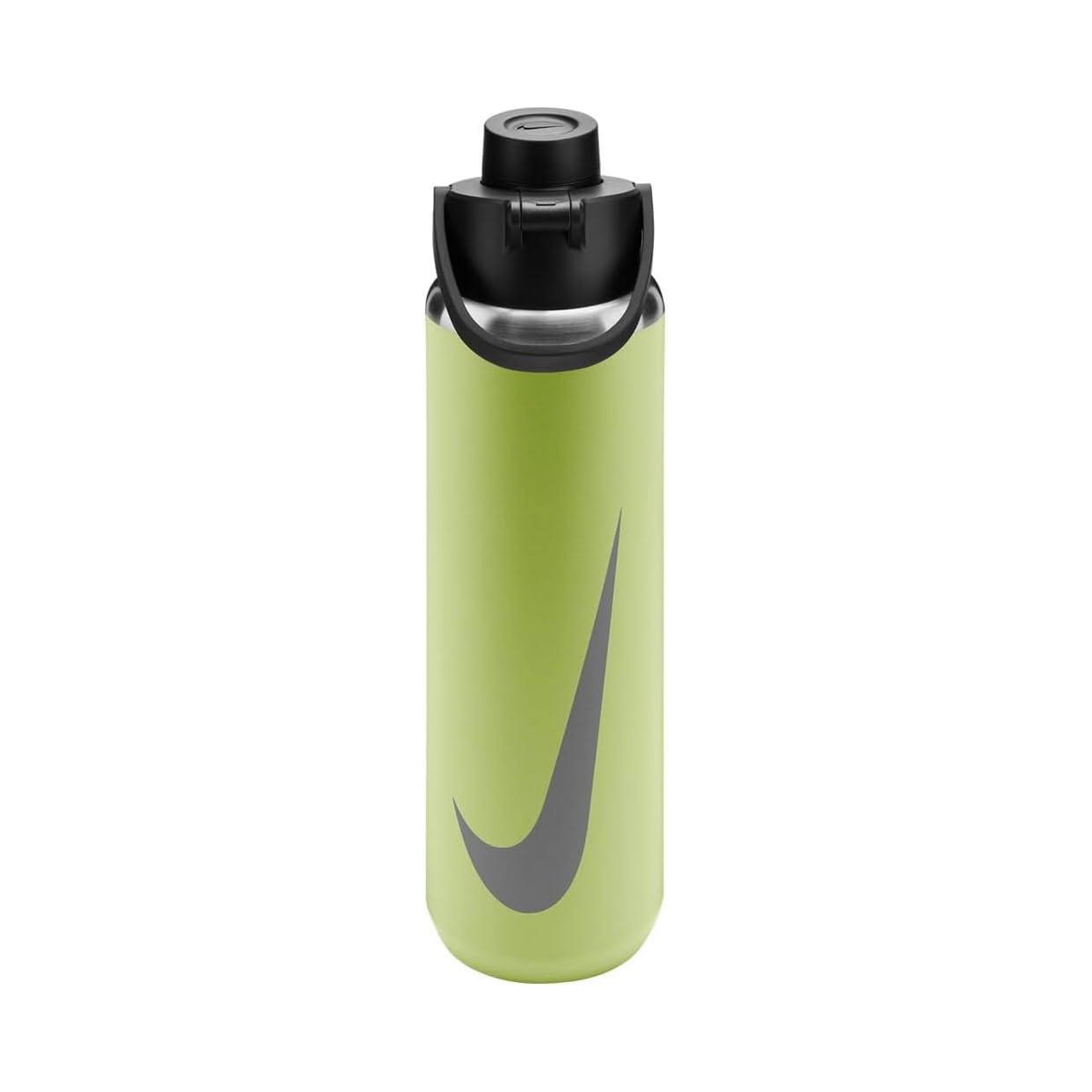 Nike SS Recharge Chug Bottle 24oz 709 ml Stainless Steel Water Bottle Sports Bottle Training Graphic, Lt Liquid Lime/Black/Light Army