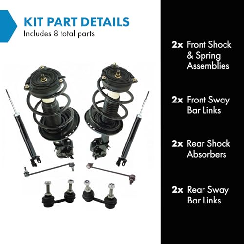 Image of TRQ Front and Rear Suspension Kit Complete Strut & Coil Spring Assembly Shock Absorber Sway Bar Stabilizer Link Compatible with 2013-2018 Nissan Altima