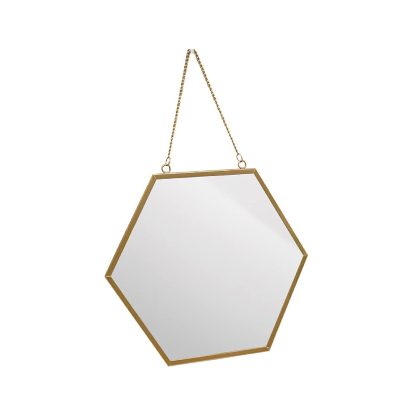Miroir suspendu sans perçage hexagonal en métal pour sublimer la salle de bain