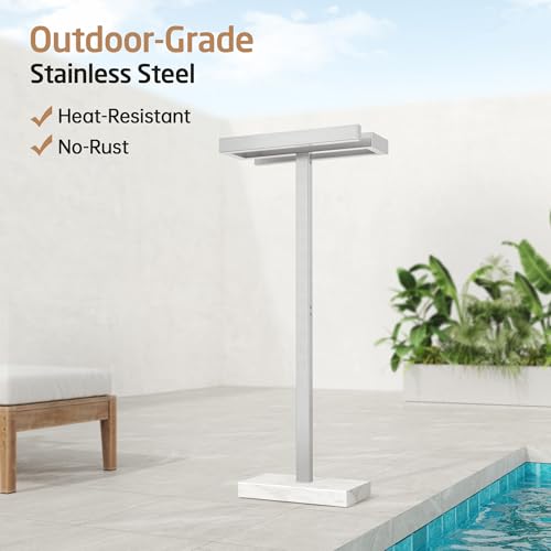 KES Standing Towel Racks for Bathroom, Free Standing Towel Rack with 2X Thick Weighted Natural Mable Base, Towel Stand for Bathroom Floor 18/8 Stainless Steel, Brushed Steel, BTH228-2 by KES - Image 7