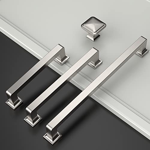 Amerdeco 6 Pack Brushed Satin Nickel Cabinet Pulls 5 Inch(128MM) Hole Centers Kitchen Cabinet Handles Cabinet Hardware Kitchen Handles for Cabinets Cupboard Handles Drawer Pulls ZH0019 by Amerdeco - Used condition - Image 3