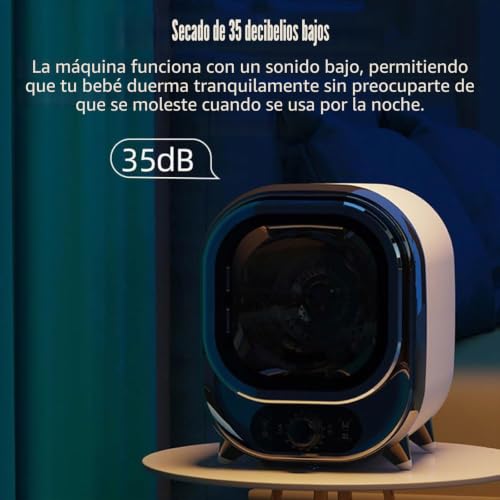 Miniatura 4 de Ersdm Secadora Pequeña, Secadora De Condensador Portátil De 3 Kg, Mini Secadora Giratoria De 5 Modos De Secado Automático, For Uso En Encimera O Montado En La Pared Color : Green