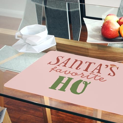 Sets de table en liège pour protéger des taches et rayures napperons de Noël rose - 6