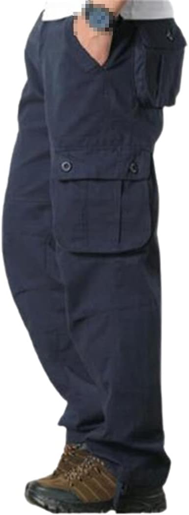 KEHAIOO Men's Cargo Pants, Casual Multi Pockets Military Tactical Pants, Army Straight Slacks Long Trousers