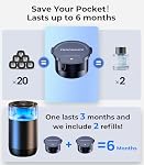 Hitolza Smart Car Air Fresheners, Ambient Light & Mist, Auto On/Off, Adjustable Intensity Car Air Freshener Diffuser, Fragrance Lasts 6 Months, Built-in Battery, Scent Refill X2 - Osmanthus Orchid