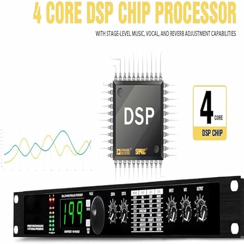 Equalizzatore audio digitale professionale e processore di riverbero, 99 preset e 199 effetti sonori, elaborazione a 24 bit per studio e palco
