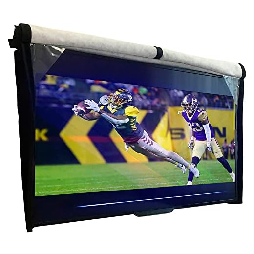 Outdoor TV Cover 52-55 inch - with Front Flap, Weatherproof, Waterproof Protection, Soft Interior, with Bottom Cover + Screen Cleaner & Microfiber Cloth