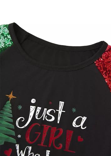 Women Leopard Christmas Trees Snowflake Sequined Splicing Blouse T Shirts Xmas Graphics Print Casual Long Sleeve Tees3