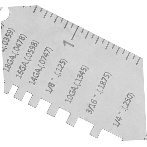 Calibrador de soldadura de acero inoxidable POPETPOP para medición de espesores, regla de inspección metálica para uso profesional miniatura 3