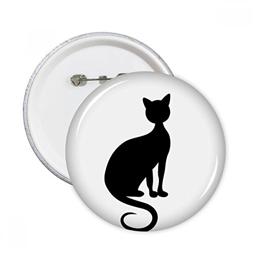Badge bouton chat noir pour personnaliser vos vêtements lot de 5
