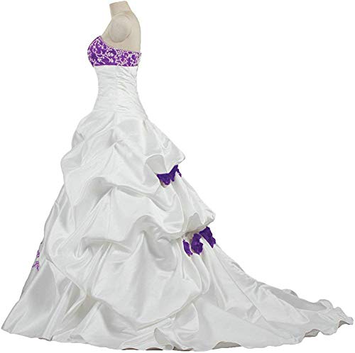 Women's Sweetheart Beaded Taffeta Embroidery Wedding Dresses Bridal Gown3