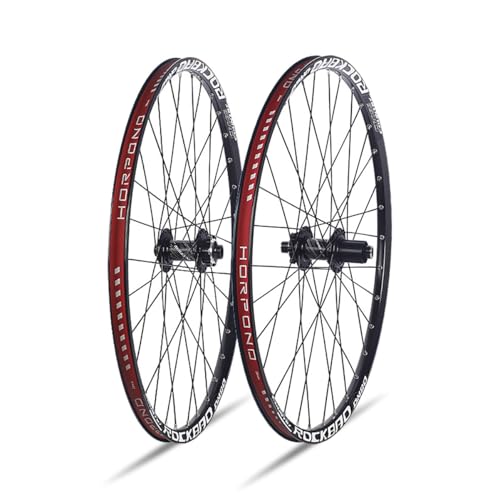 24/26/27,5/29'' Eje Pasante Juego De Ruedas para Bicicleta De Montaña Llantas De Aleación De Aluminio 15 X 100mm/12 X 142mm Freno De Disco Bujes De 32H para 7-11 Velocidades(Black,29'')