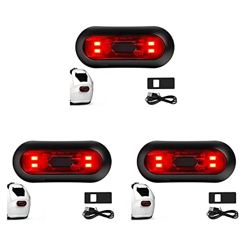 Lumière de casque à LED triple intensité avec signal de freinage rouge autonome