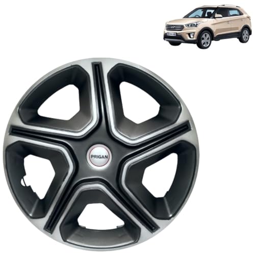Image of Prigan Creta Grey Silver Wheel Cover 16 inch for Hyundai Creta (Set of 4 Pcs) (Press Fitting) Model Name- Nexon Grey Silver 16