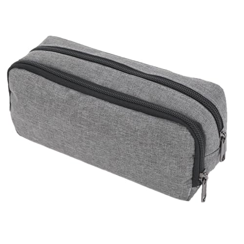 Nyganmelloz Large Capacity Pencil Pouch - Durable Nylon Pen Case with Double Zipper 60+ Pen Capacity Organizer for Travel Office Accessories and School Supplies (Grey)