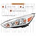 Pair Headlights Assembly Set W/LED DRL For 2015 2016 2017 2018 Ford Focus S SE ST SEL Titanium Sedan Hatchback Replacement Halogen Headlamps With Aluminum Bezel Clear Lens With Bulbs LH&RH
