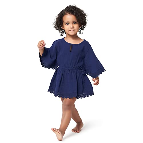 Gerber Baby and Toddler Girls Swim Cover Up, Navy, 12 Months - image 2