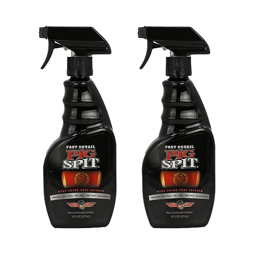 PIG SPIT Fast Detail for Use on Motorcycles Cars Trucks RVs Boats ATVs Snow Machines and much more | 16 oz. | 2-Pack