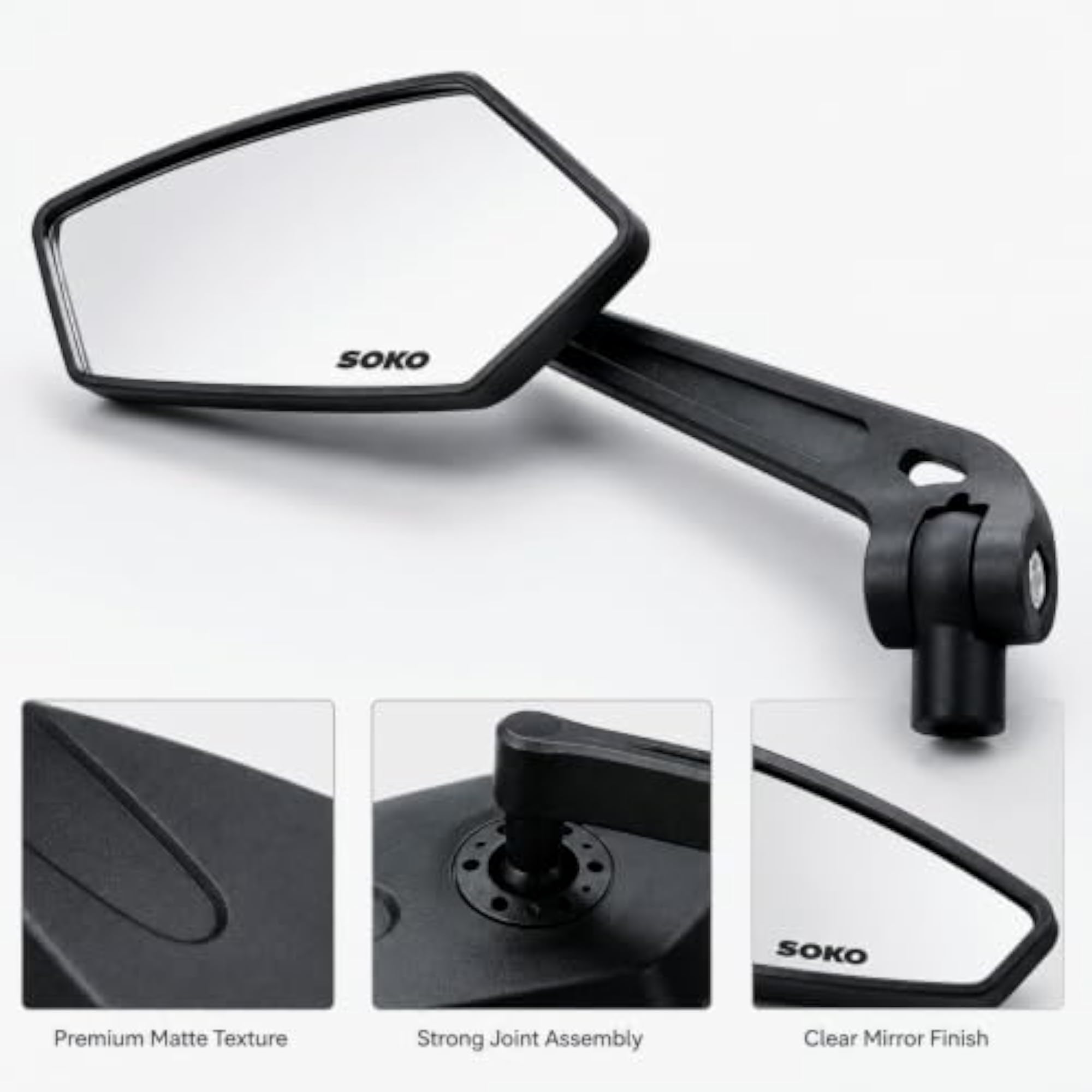 Angular Motorcycle Rear View Mirror Set