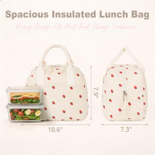 Image of LOVELYWIND Lunch Box for Women Cute Lunch Bags for Women Lunch Tote Bags Reusable Insulated Lunch Box Large Capacity Reusable Insulated Cooler for Work or Travel Gifts or Beach