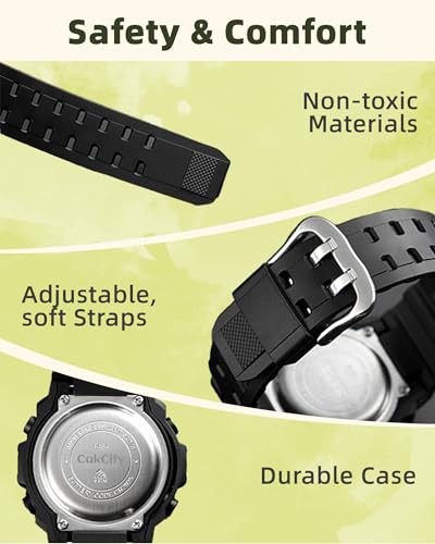 Boys Camouflage LED Sport Watch,Waterproof Digital Electronic Casual Military Wrist Kids Sports Watch with Silicone Band Luminous Alarm Stopwatch Watches