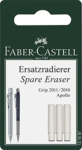 Faber-Castell 131597 – ricambio gomma da cancellare per portamine Grip 2011, 3 pezzi