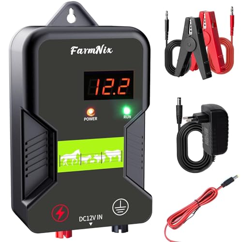 15KM Clôture électrique, Clôture électrique pour bétail, Animaux, Électrificateur de clôture électrique, Haute Puissance, Protection Parfaite pour Les...