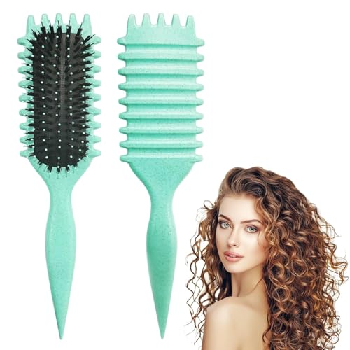 Image of BRAND VILLA Curl Defining Hair Brush for Women & Men | Curly Hair Styling & Detangling Brush | Scalp Massage Cushion Brush | Anti-Frizz Curl Shaper for Wet, Dry, Wavy & Natural Curly Hair