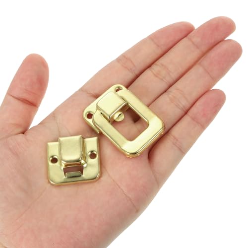 Image of PATIKIL Toggle Catch Lock 1.6 inch x 1.1 inch, 18 Pack Metal Buckle Hasp Lock Latch Clasp for Jewelry Box Wooden Case Decoration, Light Gold
