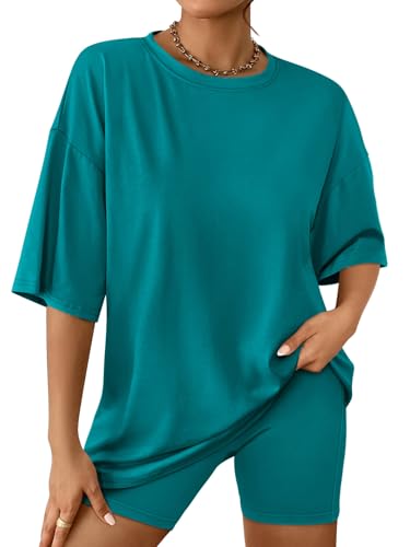Image of AUTOMET Women 2 Piece Sets Summer Outfits 2026 Two Piece Matching Clothing | Oversized Tshirts,Biker Shorts,Short Sets,Workout Sets,Summer Sets,Lounge sets