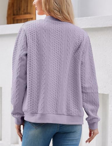 Image of Larmliss Women's Zip Up Cardigan Sweater Hoodies Long Sleeve Jacket Crewneck Casual Outerwear Spring Fall Trendy Coat Outfits