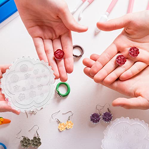 6 Pcs Flower Polymer Clay Molds Polymer Clay Cutters Different Shapes Flower Leaf Clay Cutters Rose Daisy Miniature Clay Molds Silicone Molds Mini Pottery Tools For Earrings Craft Jewelry Making #TOP1