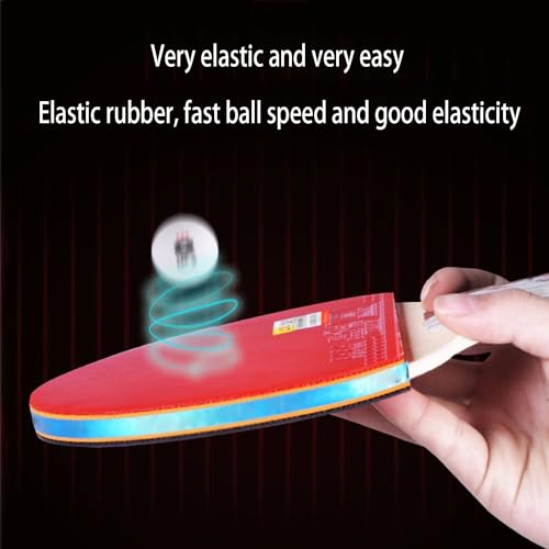 DOOKAA ping Pong Paddle 6 Star Double Shot 5 Layer Thick Core Sticky Anti-Glue Champion’s Choice Powerful Offensive Table Tennis Racket(Color:1), Size
