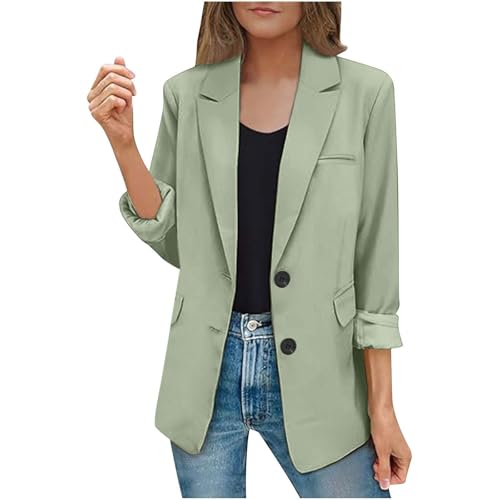 Blazer casual mujer manga larga chaqueta entretiempo de vestir con botones