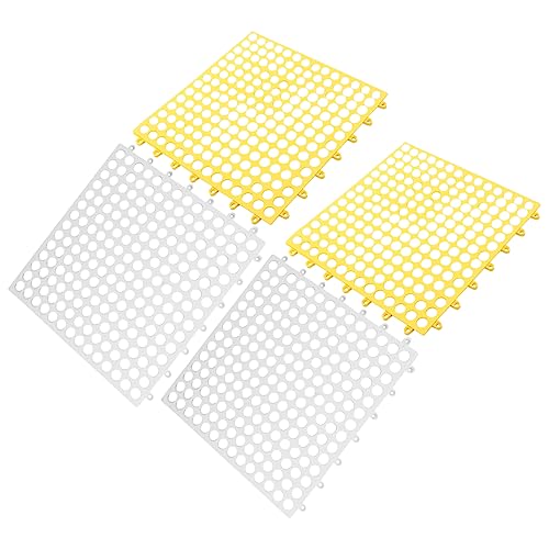 FONDOTIN 4 Sheets Cat Cage Mat Quick Drying Bath Mat Dog Bath Mat Bathmats Rugs Waterproof Rugs Nonslip Rug Floor Mats for Home Shower Anti-Slip Mat Hollow-Out Style Mat Rabbit Plastic