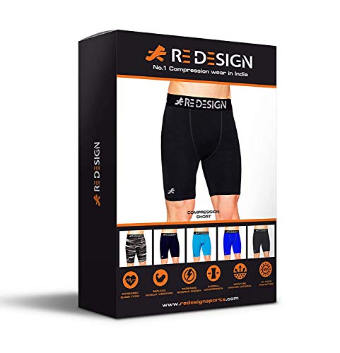 Image of Redesign Nylon Dual Color Compression Shorts for Multi-Sports with Back Zip Pocket