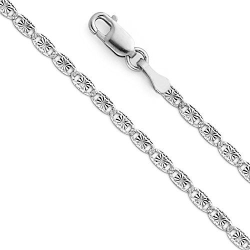 14k REAL Tri Color/White Gold Solid 4mm, 3mm, 2.5mm, 2mm Diamond Cut Chain Necklace with Lobster Claw Clasp3
