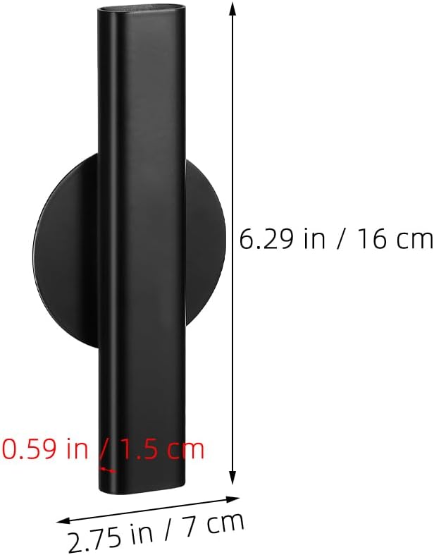 HANABASS Wall Mounted Metal Flower Vase Set 2Pcs Black Wall Flower Tube Holders for Dried Flowers and Greenery Minimalist Plant Holder for Home Office Kitchen Decor